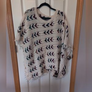 Multicolor Knit Poncho